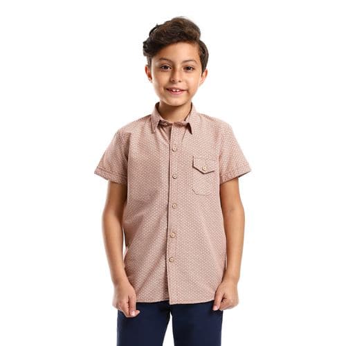 Caesar Boys Casual Patterned half Sleeves Shirt