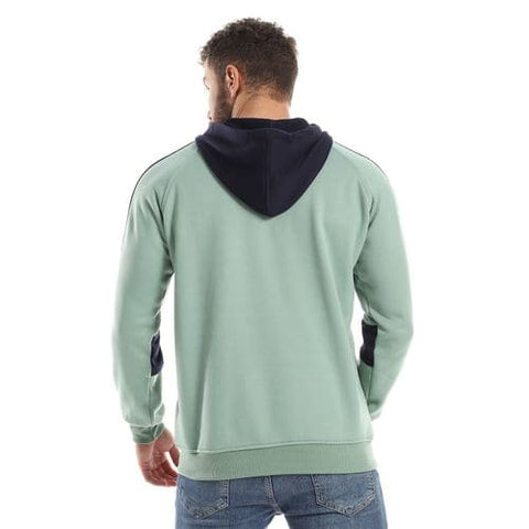 Caesar Mens Printed Hodie with Front Pockets