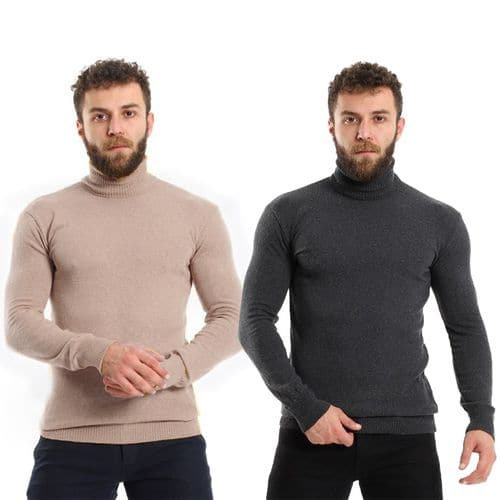bundle mens wool pullover with high neck two pieces