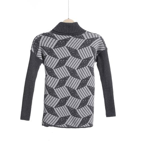 Girls Wool Pullover With Mutlicolour Design