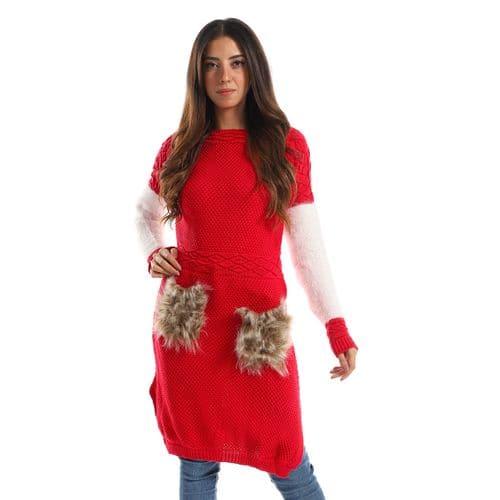 Caesar Womens Wool Pullover with 2 Pockets