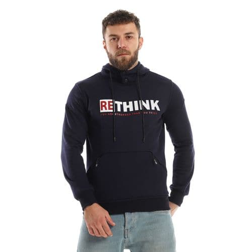 Caesar Mens Printed Rethink Hodie with Front Pockets