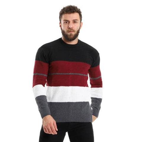 Men's wool pullover with multiple designs