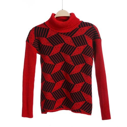 Girls Wool Pullover With Mutlicolour Design