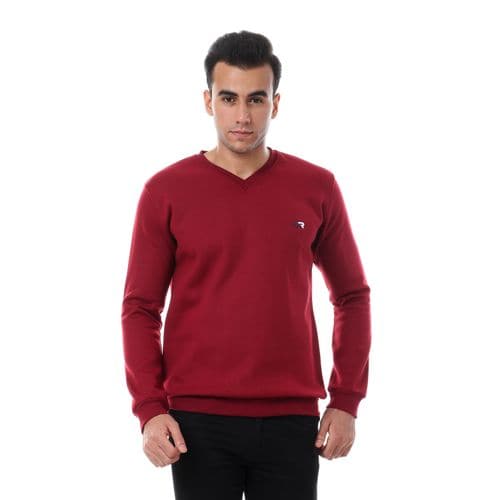 Caesar CAESAR V NECK Sweatshirt - Burgandy