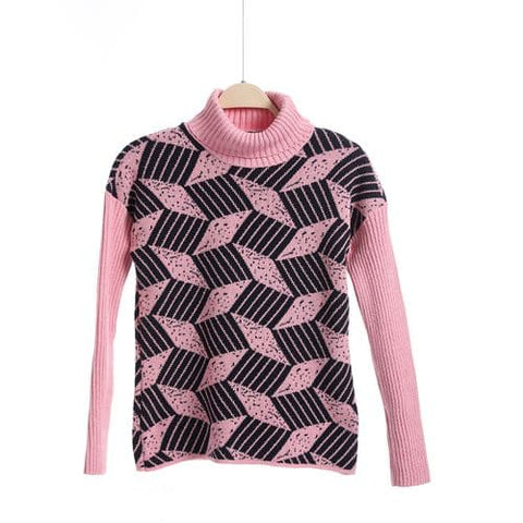 Girls Wool Pullover With Mutlicolour Design