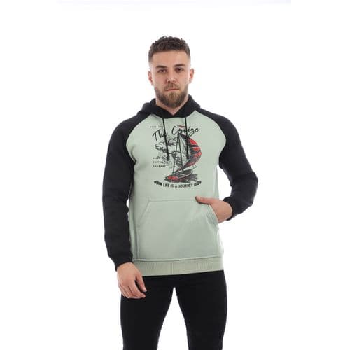 Caesar Printed Boat Hoodie للرجال - الحكم الأخضر