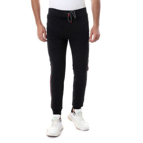 Caesar Elastic Waist with Tab Black Sweatpants