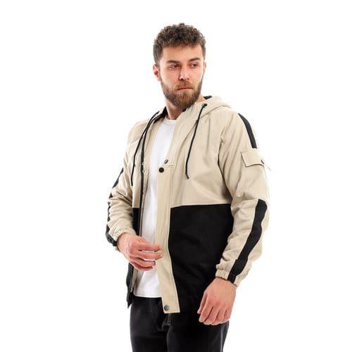 Men's gabardine lining jacket with zipper