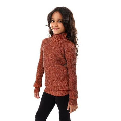 Girls Wool Pullover With High Neck