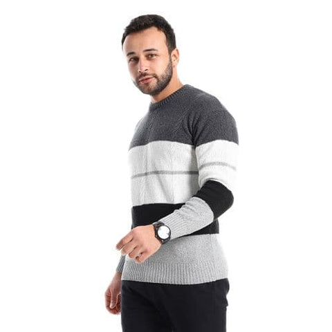 grey shades knitted winter pullover