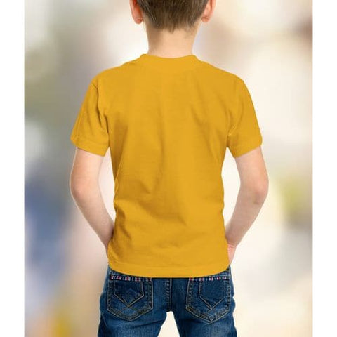 boys round neck shirt printed mustard