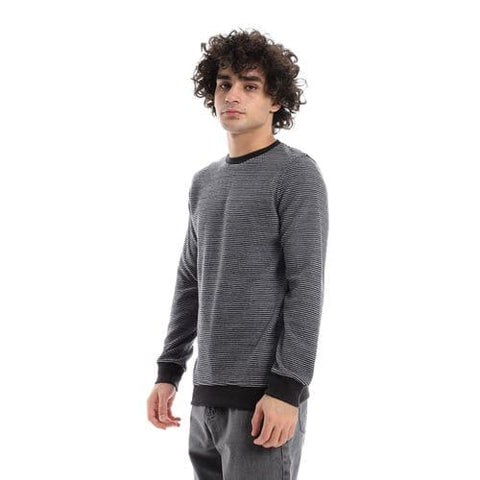 Caesar Mens Round Neck stripped Sweatshirt