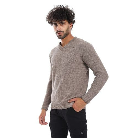 Wool Mens Pullover With V Neck