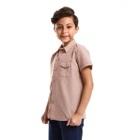 Caesar Boys Casual Patterned half Sleeves Shirt