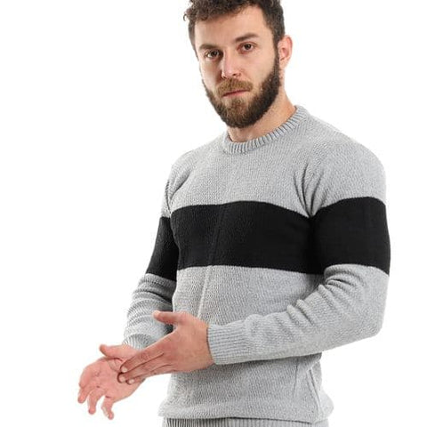 Men's wool pullover with multiple designs