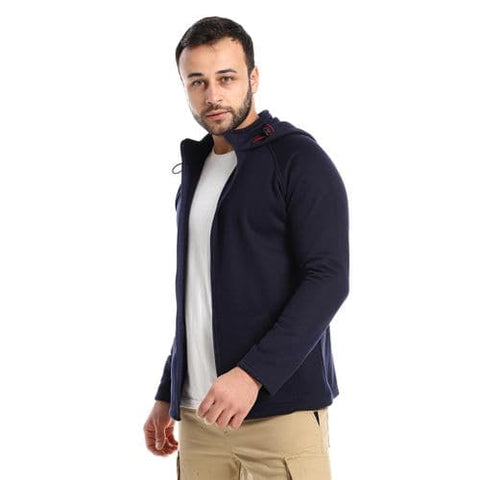 Sweatshirt navy blue front zipper