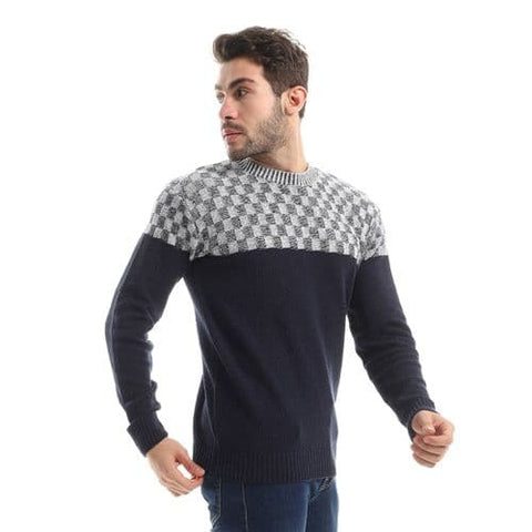 Men's wool pullover with multiple designs