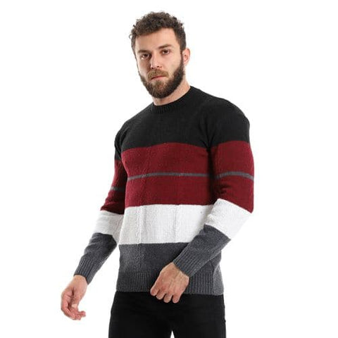 Men's wool pullover with multiple designs