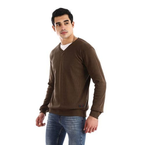 v neck derby sweatshirt olive