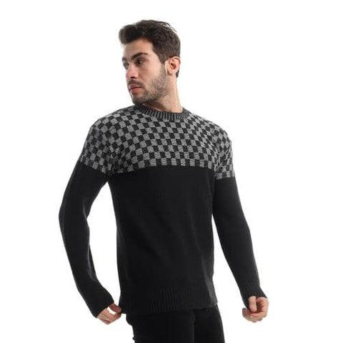 Men's wool pullover with multiple designs