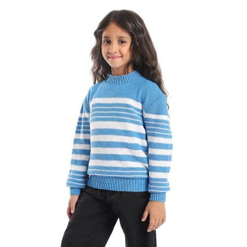 Girls Wool Pullover With Mutlicolour Design