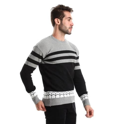 Men's wool pullover with multiple designs