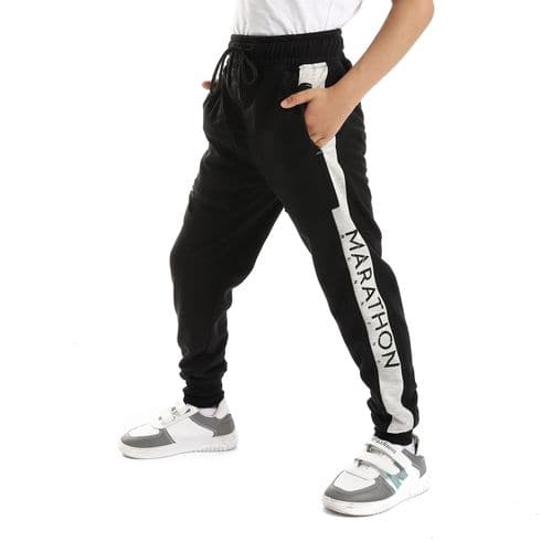 Caesar Boys Elastic Waist Sweatpants with Printed تاب و الجبهة