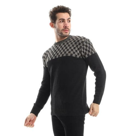 Men's wool pullover with multiple designs