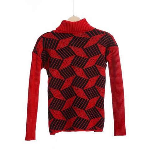 Girls Wool Pullover With Mutlicolour Design