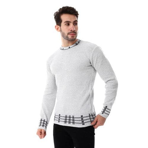 wool mens pullover with multi design