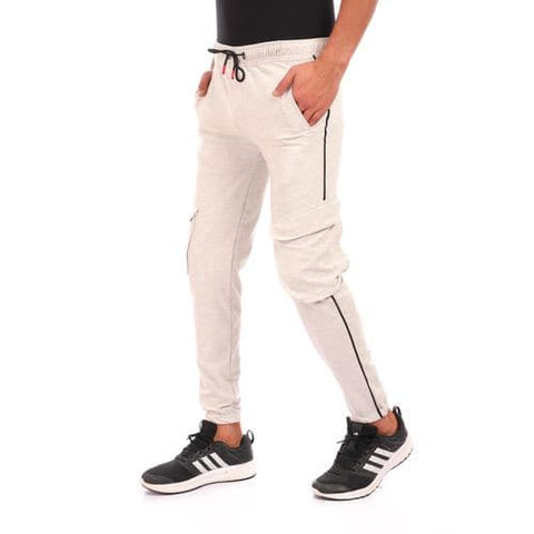 Caesar Elastic Waist with Line Baggy Sweatpants - Grey