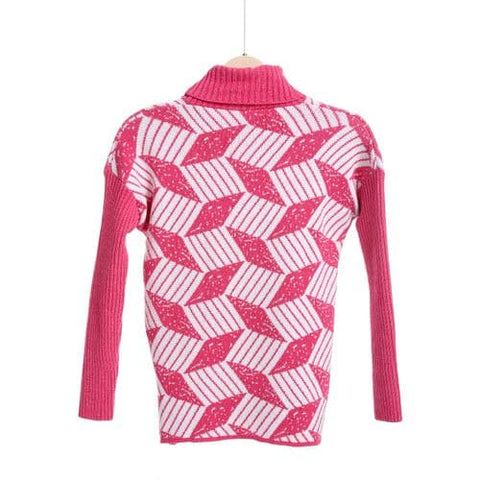 Girls Wool Pullover With Mutlicolour Design