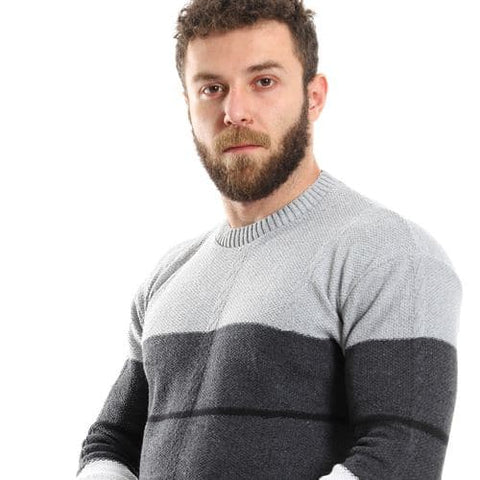 Men's wool pullover with multiple designs