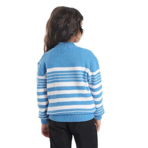 Girls Wool Pullover With Mutlicolour Design