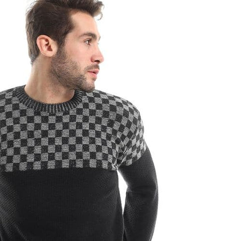 Men's wool pullover with multiple designs