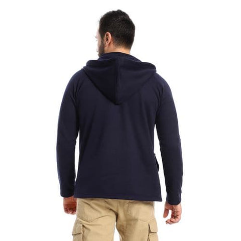 Sweatshirt navy blue front zipper