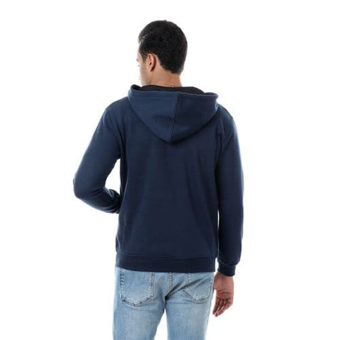 Caesar CAESAR Front Pockets Zipped Hoodie - Blue