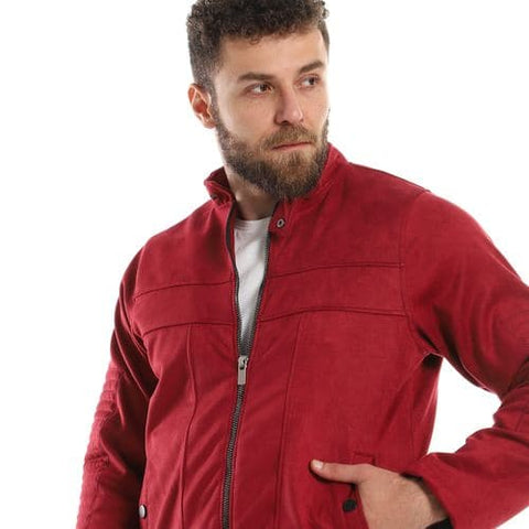 Caesar Mens Chamois Jacket with Zipper and Inner Lining