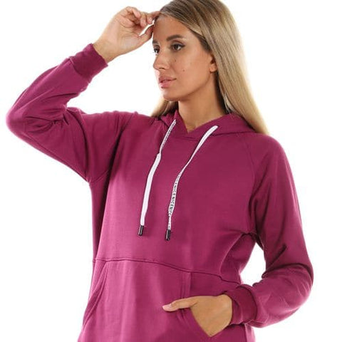 Caesar Woman Long Hoodie with Front Pocket