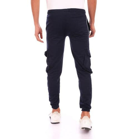 Caesar Elastic Waist with Line Baggy Sweatpants - Blue