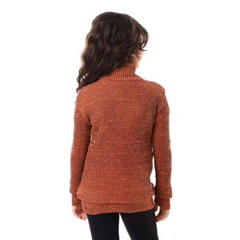 Girls Wool Pullover With High Neck