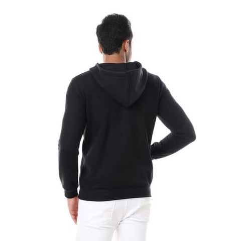 Caesar CAESAR Front Pockets Zipped Hoodie - Black