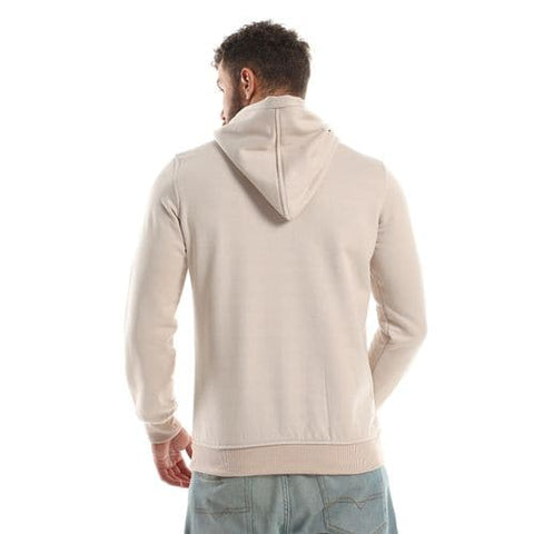 Caesar Mens Plain Hoodie with Leather Acssesory