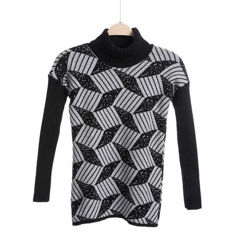 Girls Wool Pullover With Mutlicolour Design