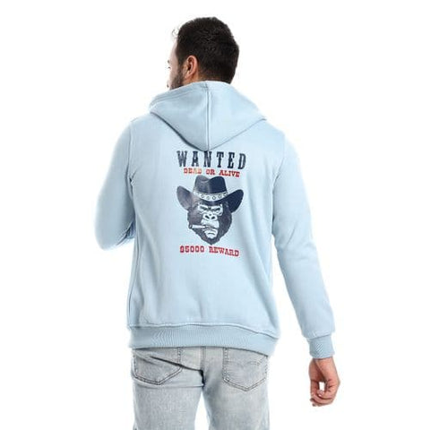 Caesar Zipper through Pocket Baby Blue Sweatshirt