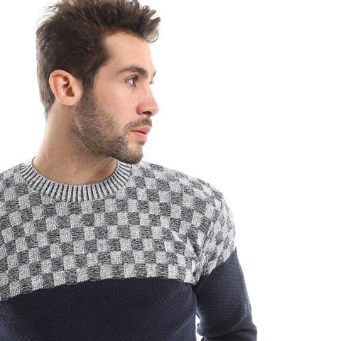 Men's wool pullover with multiple designs