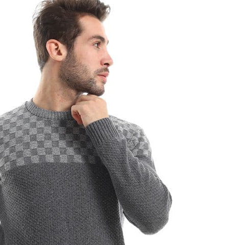 Men's wool pullover with multiple designs