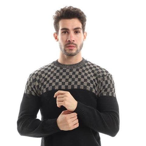 Men's wool pullover with multiple designs