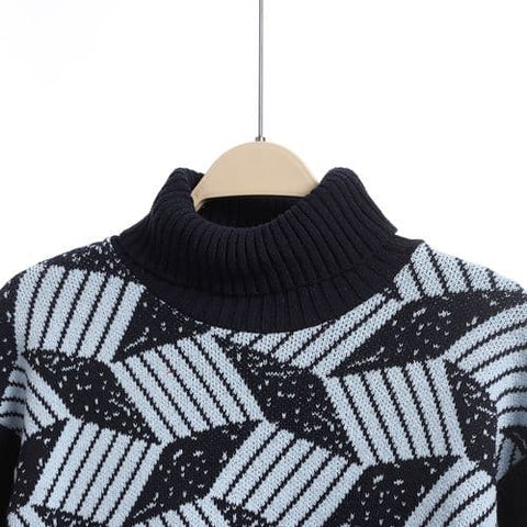 Girls Wool Pullover With Mutlicolour Design